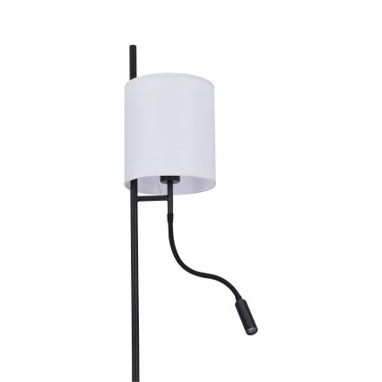 LED Lampa podłogowa TOKYO 1xE27/40W/230V + LED/3W czarny/biały