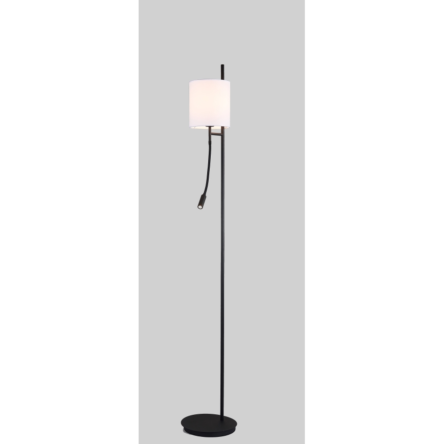 LED Lampa podłogowa TOKYO 1xE27/40W/230V + LED/3W czarny/biały