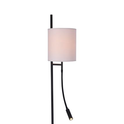 LED Lampa podłogowa TOKYO 1xE27/40W/230V + LED/3W czarny/biały