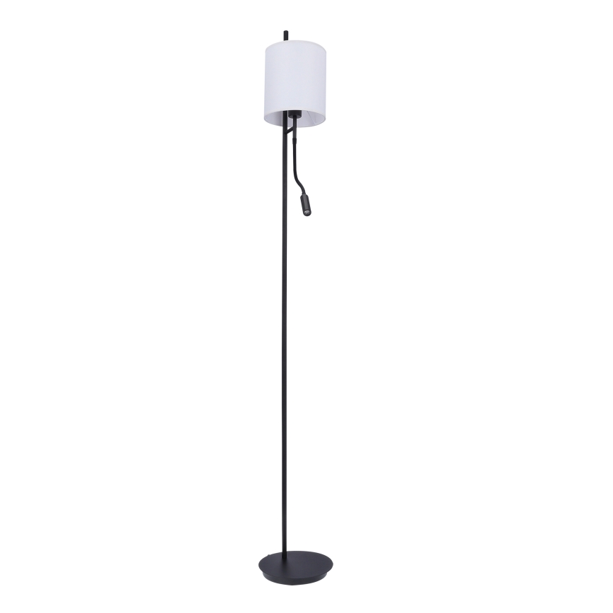 LED Lampa podłogowa TOKYO 1xE27/40W/230V + LED/3W czarny/biały