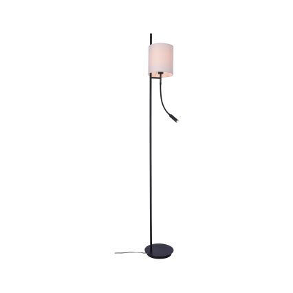 LED Lampa podłogowa TOKYO 1xE27/40W/230V + LED/3W czarny/biały