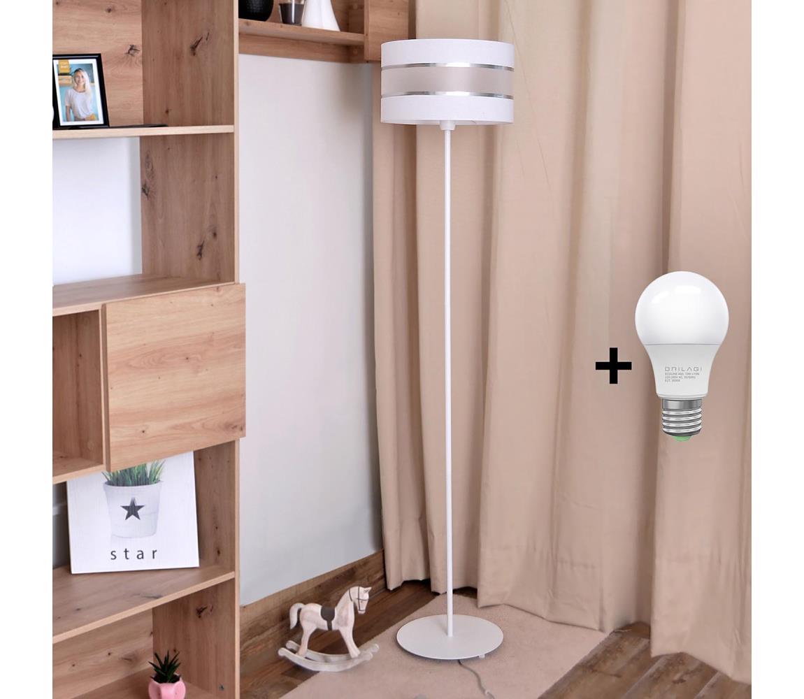 LED Lampa podłogowa HELEN 1xE27/15W/230V biała