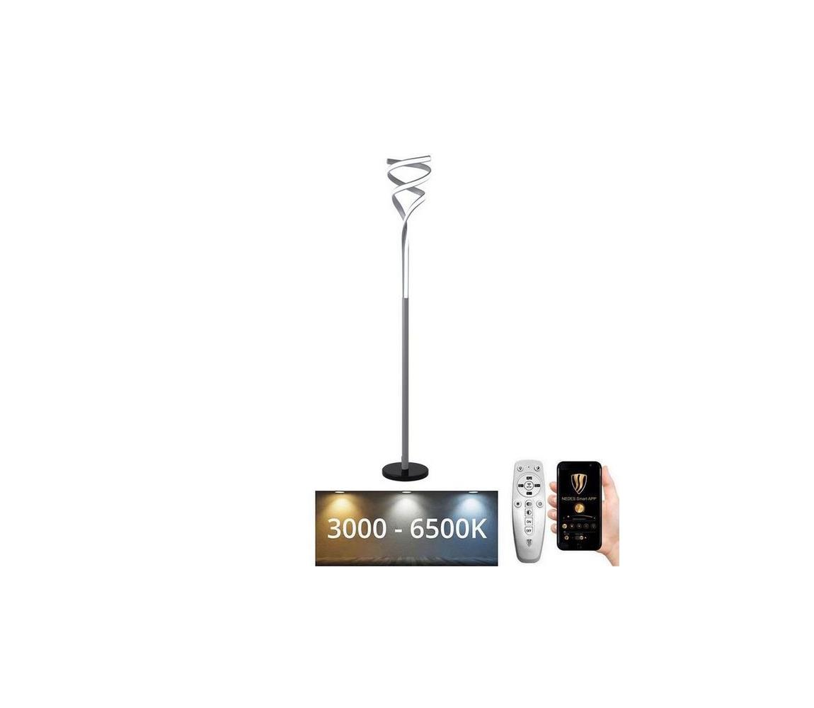LED Lampa podłogowa ściemnialna LED/50W/230V 3000-6500K szary + zdalne sterowanie