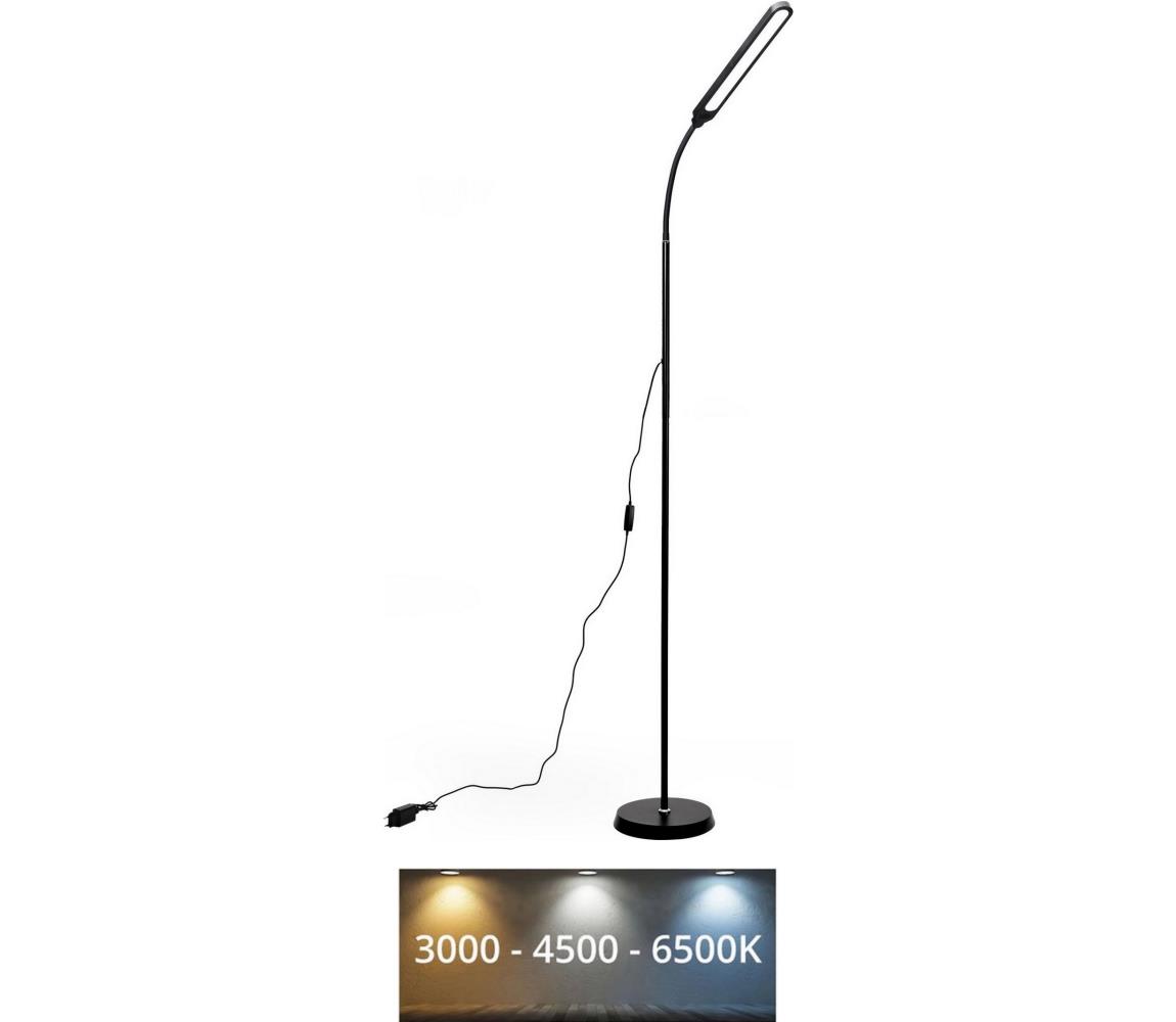 LED Lampa podłogowa ściemnialna SIGNUS LED/10W/230V 3000/4500/6500K czarny