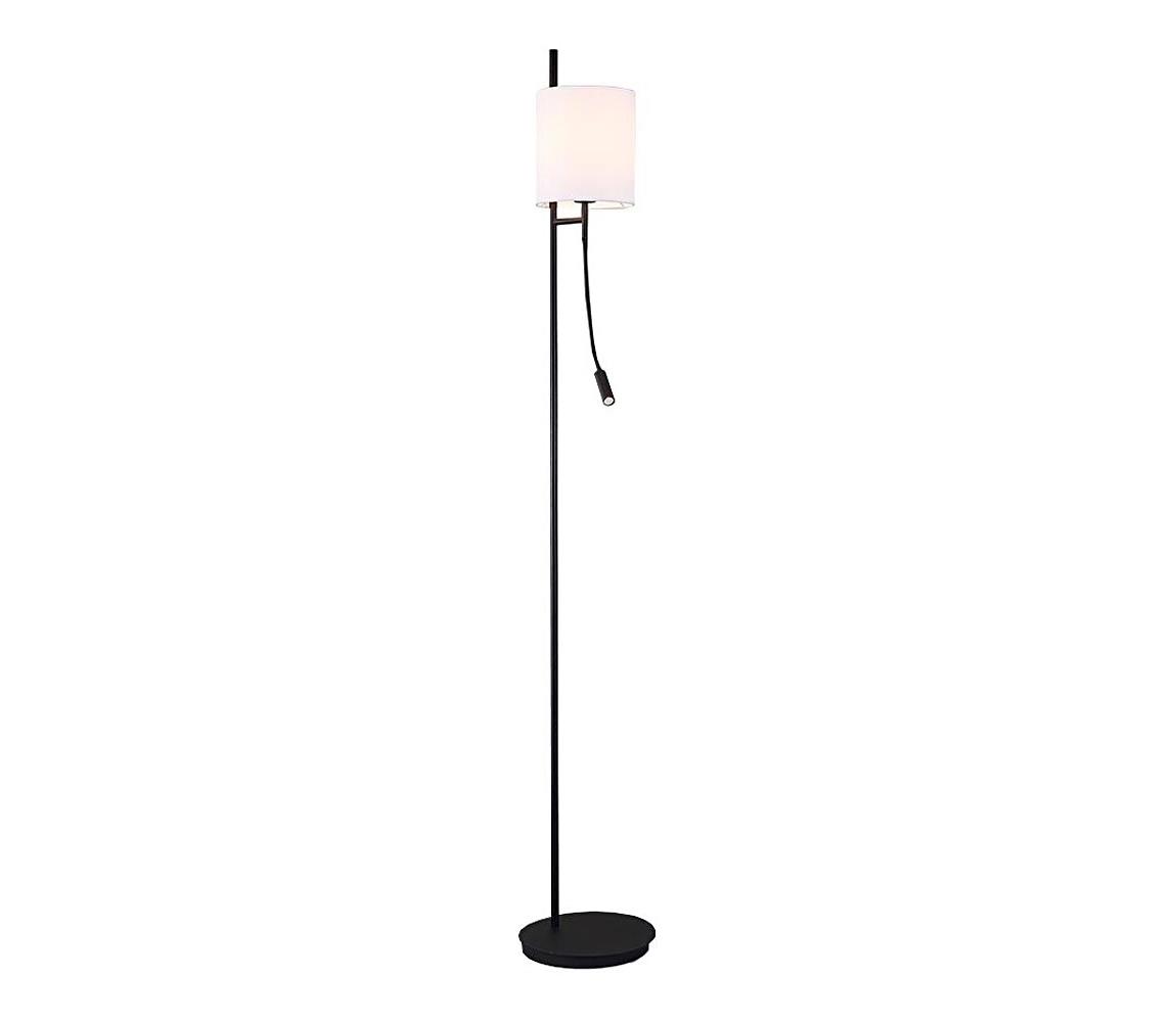 LED Lampa podłogowa TOKYO 1xE27/40W/230V + LED/3W czarny/biały