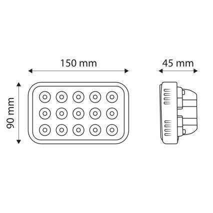 LED Lampa robocza EPISTAR 15xLED/45W/10-30V IP67 6000K