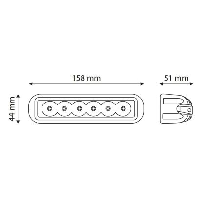 LED Lampa robocza EPISTAR 6xLED/18W/10-30V IP67 6000K