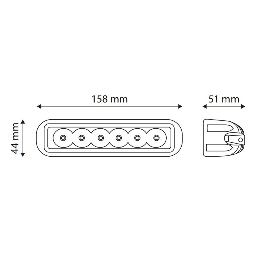 LED Lampa robocza EPISTAR 6xLED/18W/10-30V IP67 6000K