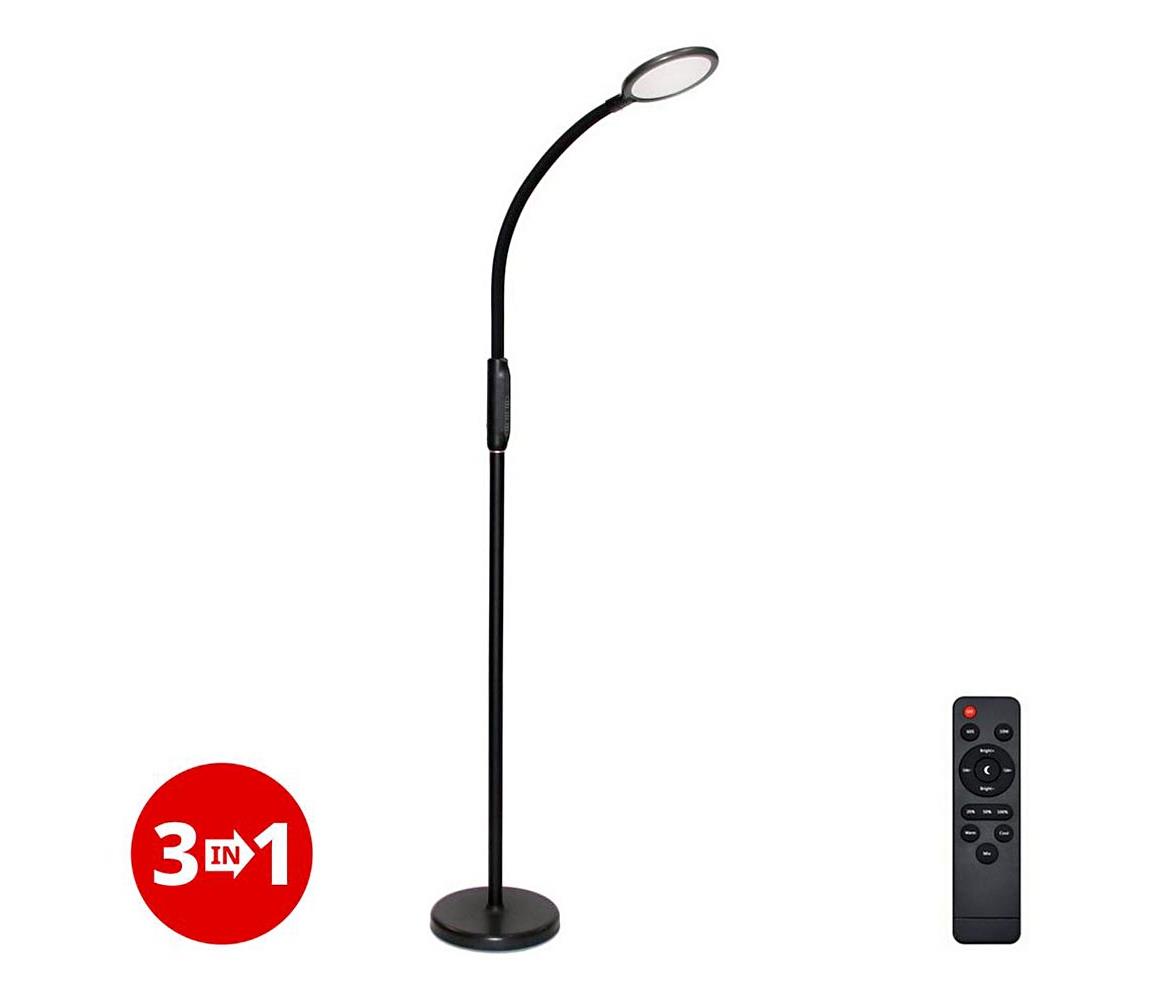 LED Lampa ściemnialna 3w1 LED/12W/230V czarna CRI 90 + pilot zdalnego sterowania