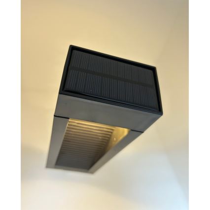 LED lampa solarna 2xLED/1,2V 200 mAh IP44 czarna