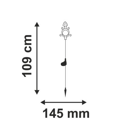 LED Lampa solarna LED/1,2V IP44 czerwona