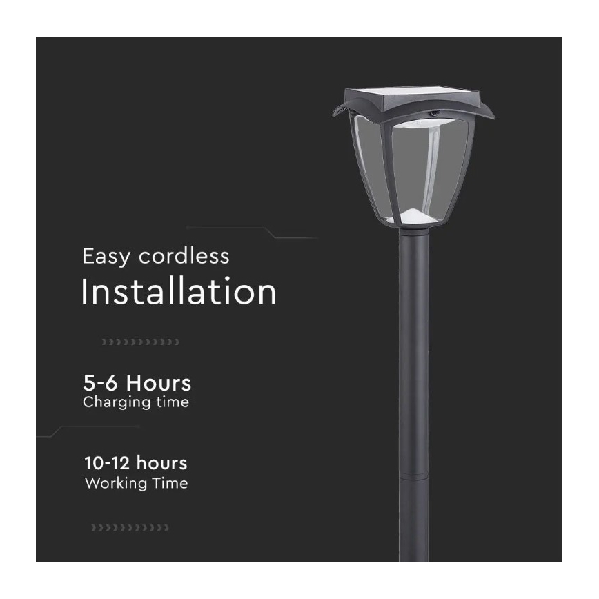 LED Lampa solarna LED/2W/230V 93 cm 3000/6000K IP65