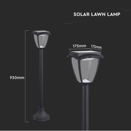 LED Lampa solarna LED/2W/230V 93 cm 3000/6000K IP65