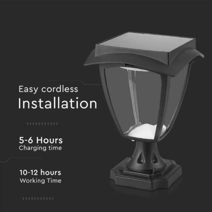 LED Lampa solarna LED/2W/3,7V 3000/6000K IP65 2200 mAh