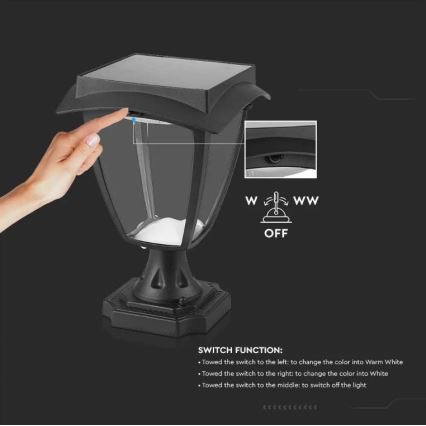 LED Lampa solarna LED/2W/3,7V 3000/6000K IP65 2200 mAh