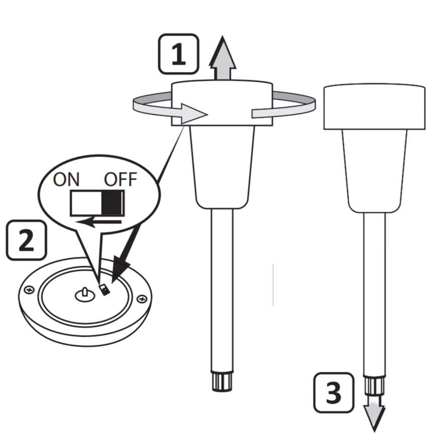 LED Lampa solarna STIK LED/1,2V 40 mAh IP44