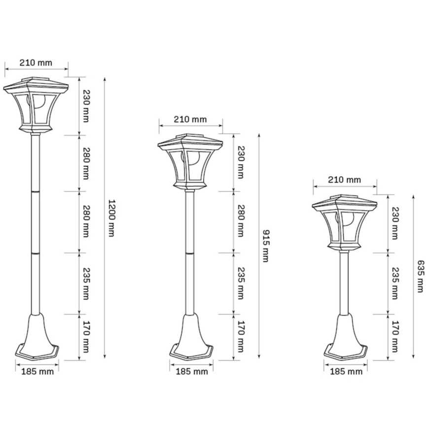 LED Lampa solarna TIRANA LED/1,6W/1,2V 600 mAh IP44 czarny