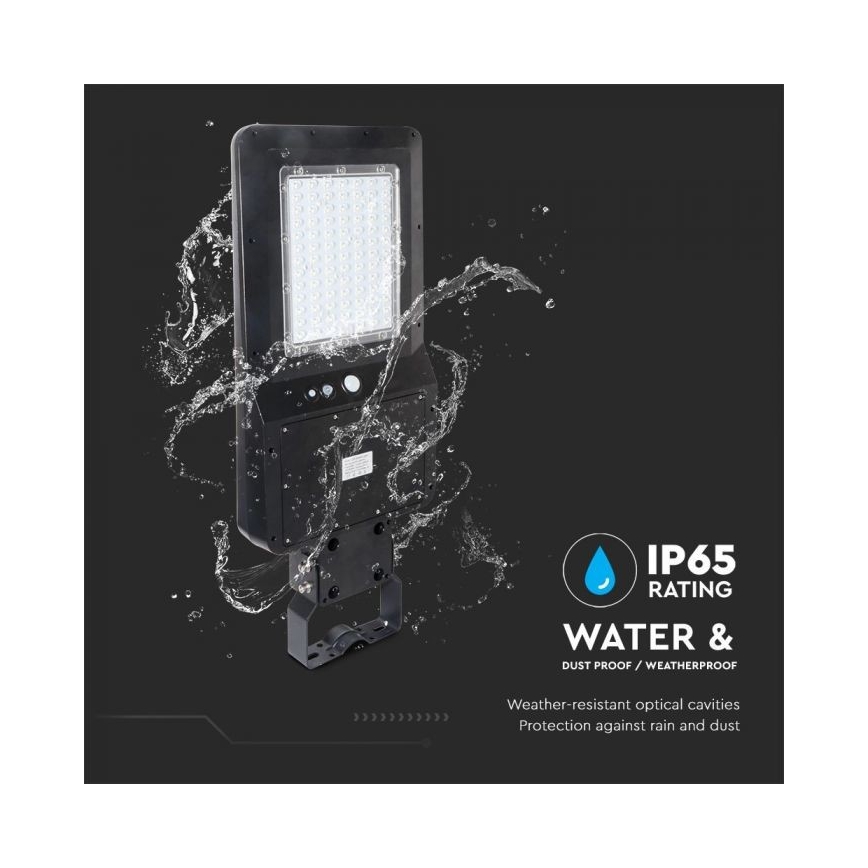 Lampa uliczna LED solarna z czujnikiem LED/40W/9,6V IP65 4000K + pilot zdalnego sterowania