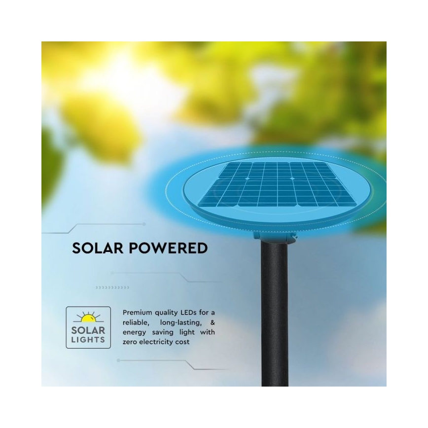 LED Solarna lampa uliczna z czujnikiem LED/10W/3,2V IP65 4000K 15000 mAh + pilot zdalnego sterowania