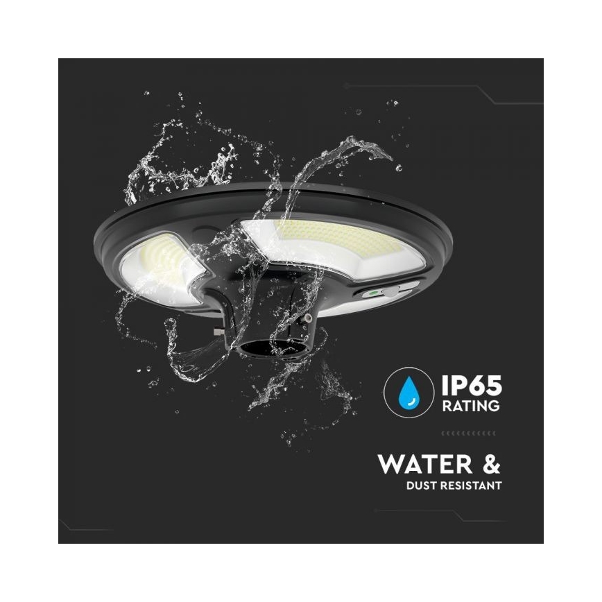 LED Solarna lampa uliczna z czujnikiem LED/10W/3,2V IP65 4000K 15000 mAh + pilot zdalnego sterowania