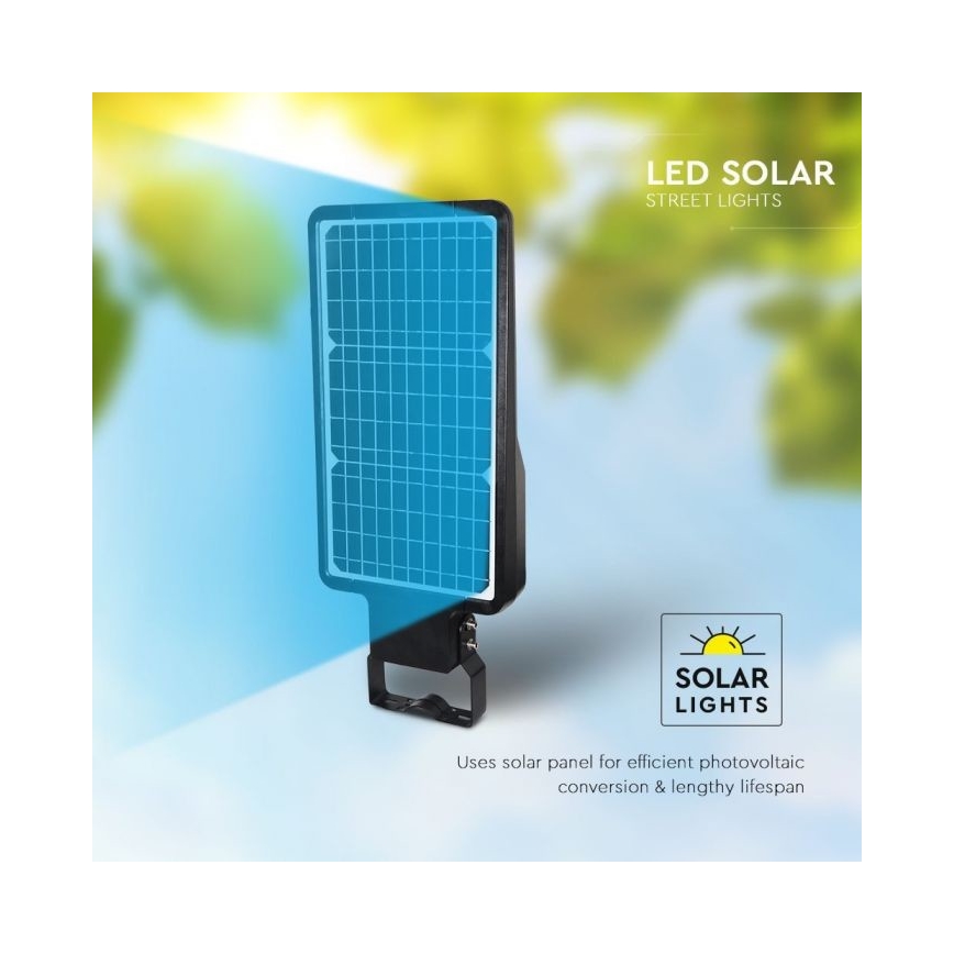 Lampa uliczna LED solarna z czujnikiem LED/40W/9,6V IP65 6000K 12000 mAh + pilot zdalnego sterowania