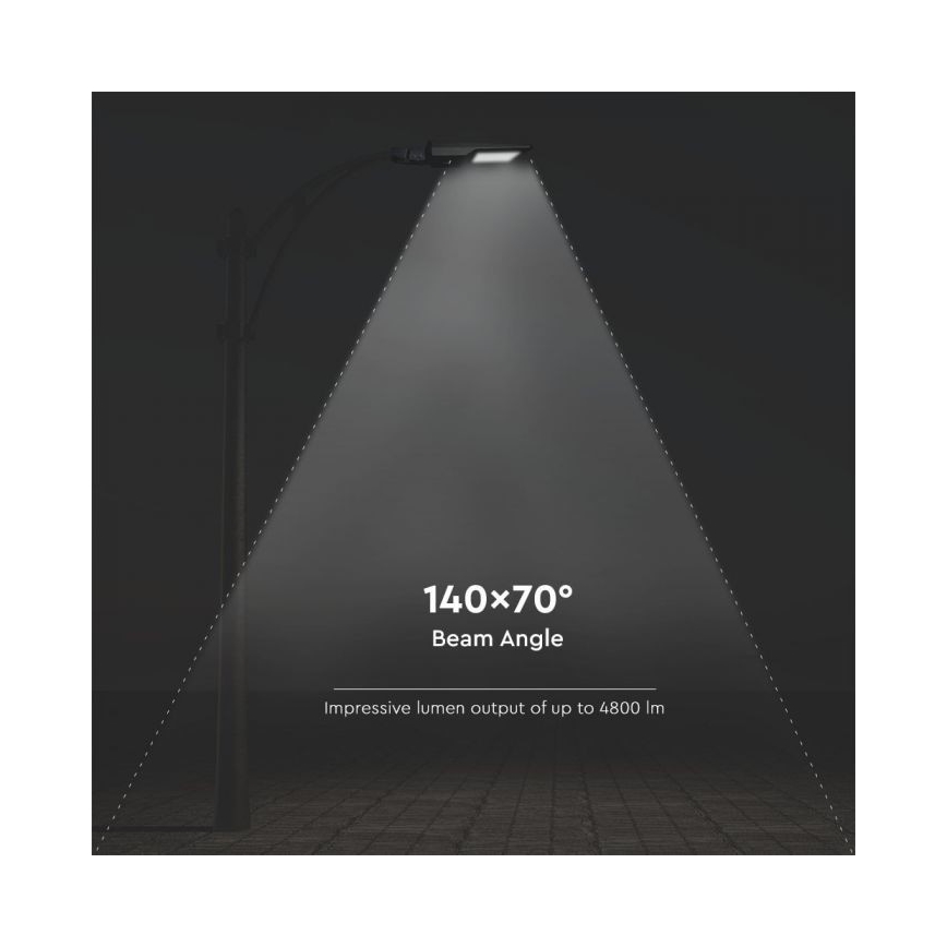 Lampa uliczna LED solarna z czujnikiem LED/40W/9,6V IP65 6000K 12000 mAh + pilot zdalnego sterowania