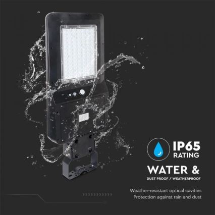 Lampa uliczna LED solarna z czujnikiem LED/40W/9,6V IP65 6000K 12000 mAh + pilot zdalnego sterowania