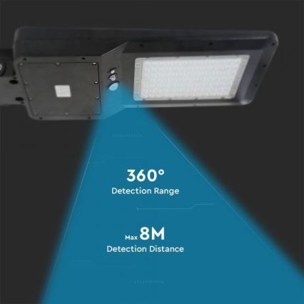 Lampa uliczna LED solarna z czujnikiem LED/40W/9,6V IP65 6000K 12000 mAh + pilot zdalnego sterowania