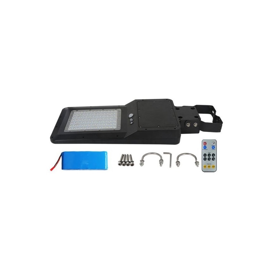 Lampa uliczna LED solarna z czujnikiem LED/40W/9,6V IP65 6000K 12000 mAh + pilot zdalnego sterowania