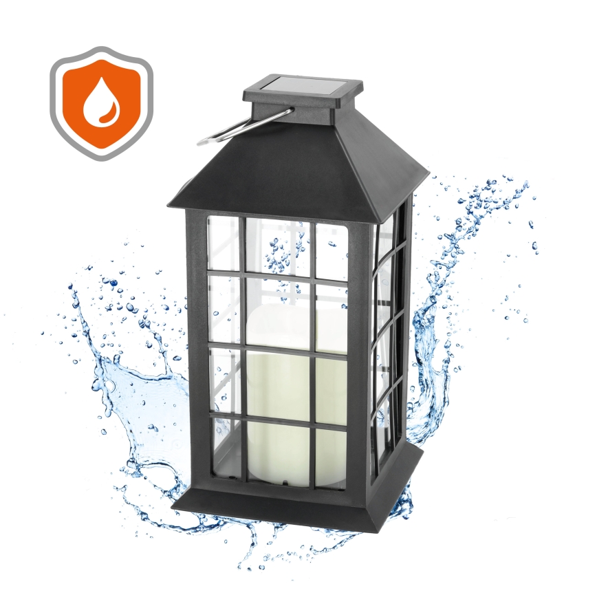 LED Lampa solarna wisząca LED/0,02W/1,2V 1xAA 2700K IP44 200 mAh czarny