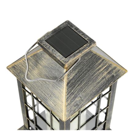 LED Lampa solarna wisząca LED/0,02W/1,2V 1xAA 2700K IP44 200 mAh patyna