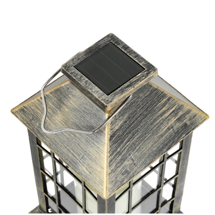 LED Lampa solarna wisząca LED/0,02W/1,2V 1xAA 2700K IP44 200 mAh patyna