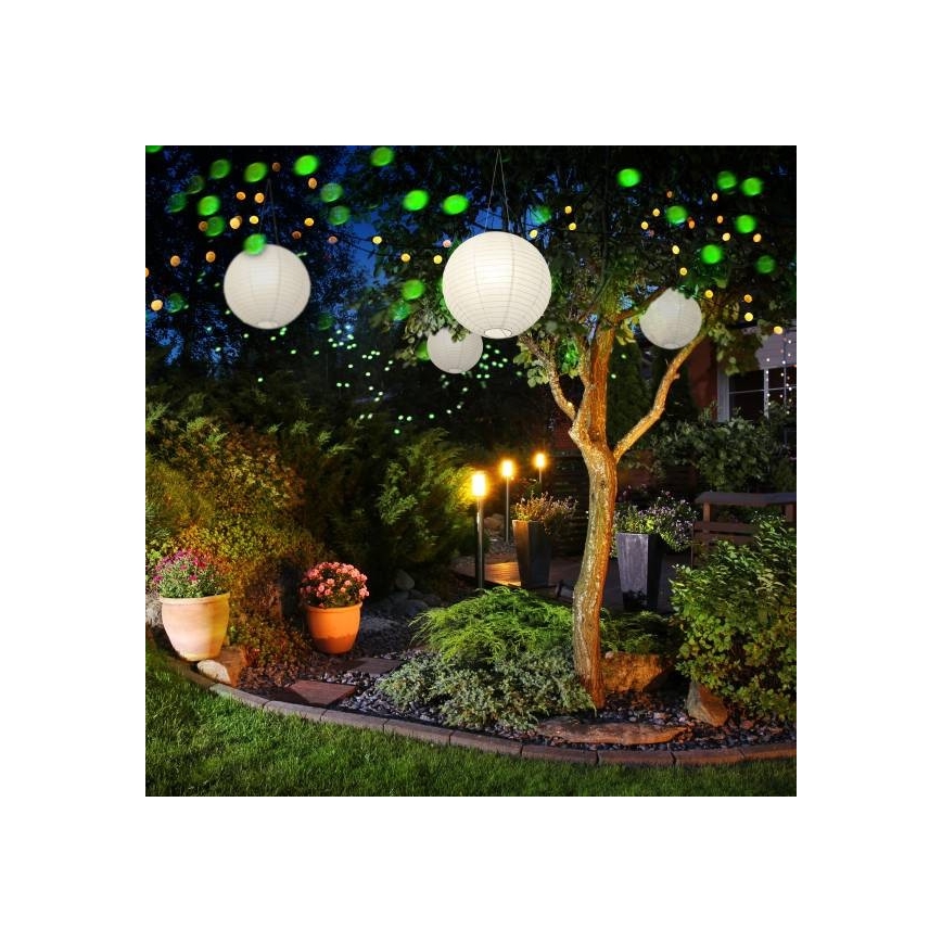LED Lampa solarna wisząca ORIGAMI LED/0,08W/1,2V 1xAAA 300mAh śr. 20 cm IP44