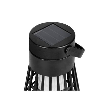 LED lampa solarna z czujnikiem 2 w 1 LED/1W/3,7V IP54 300 mAh czarna