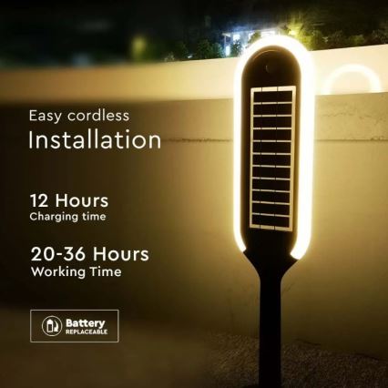 LED Lampa solarna z czujnikiem BOLLARD LED/5W/5,5V 70 cm 3000K IP65 2000 mAh