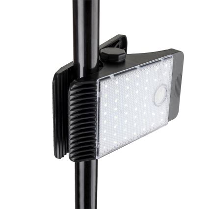 LED Lampa solarna z czujnikiem ruchu i zmierzchu CLIPS LED/4W/1200 mAh 3,7V IP44 czarny