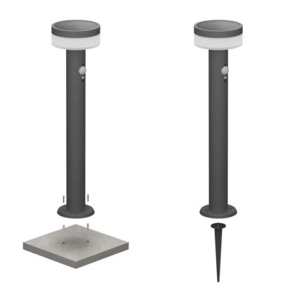 LED Lampa solarna z czujnikiem LED/2W/3,7V 1200 mAh IP44 50 cm