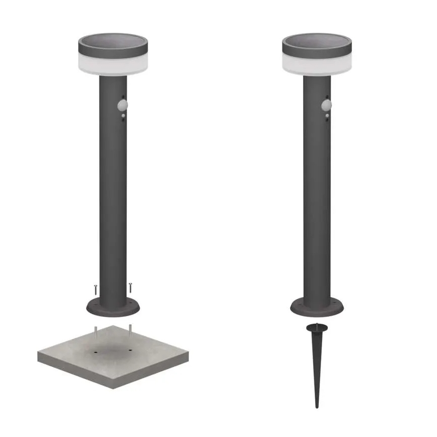 LED Lampa solarna z czujnikiem LED/2W/3,7V 1200 mAh IP44 50 cm
