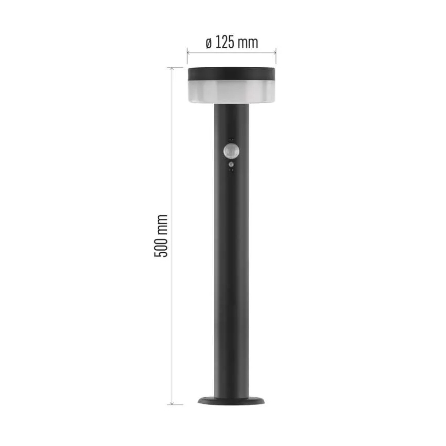 LED Lampa solarna z czujnikiem LED/2W/3,7V 1200 mAh IP44 50 cm