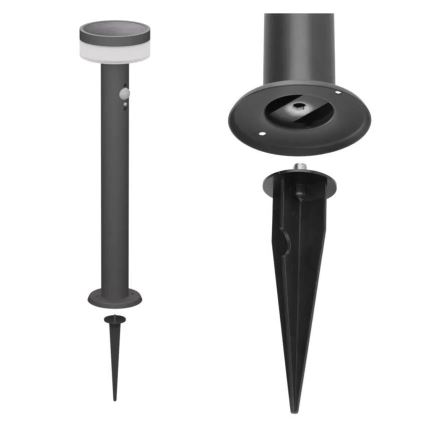 LED Lampa solarna z czujnikiem LED/2W/3,7V 1200 mAh IP44 80 cm