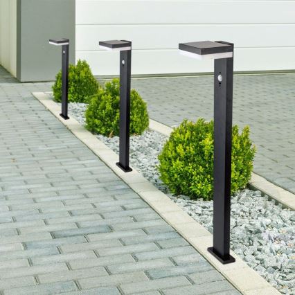 LED Lampa solarna z czujnikiem LED/2W/3,7V IP54 3000K 2200 mAh kanciasty czarny