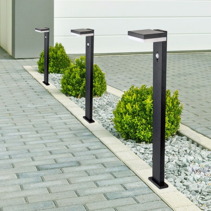 LED Lampa solarna z czujnikiem LED/2W/3,7V IP54 3000K 2200 mAh kanciasty czarny