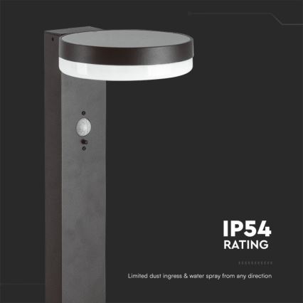 LED Lampa solarna z czujnikiem LED/2W/3,7V IP54 3000K 2200 mAh okrągły czarny
