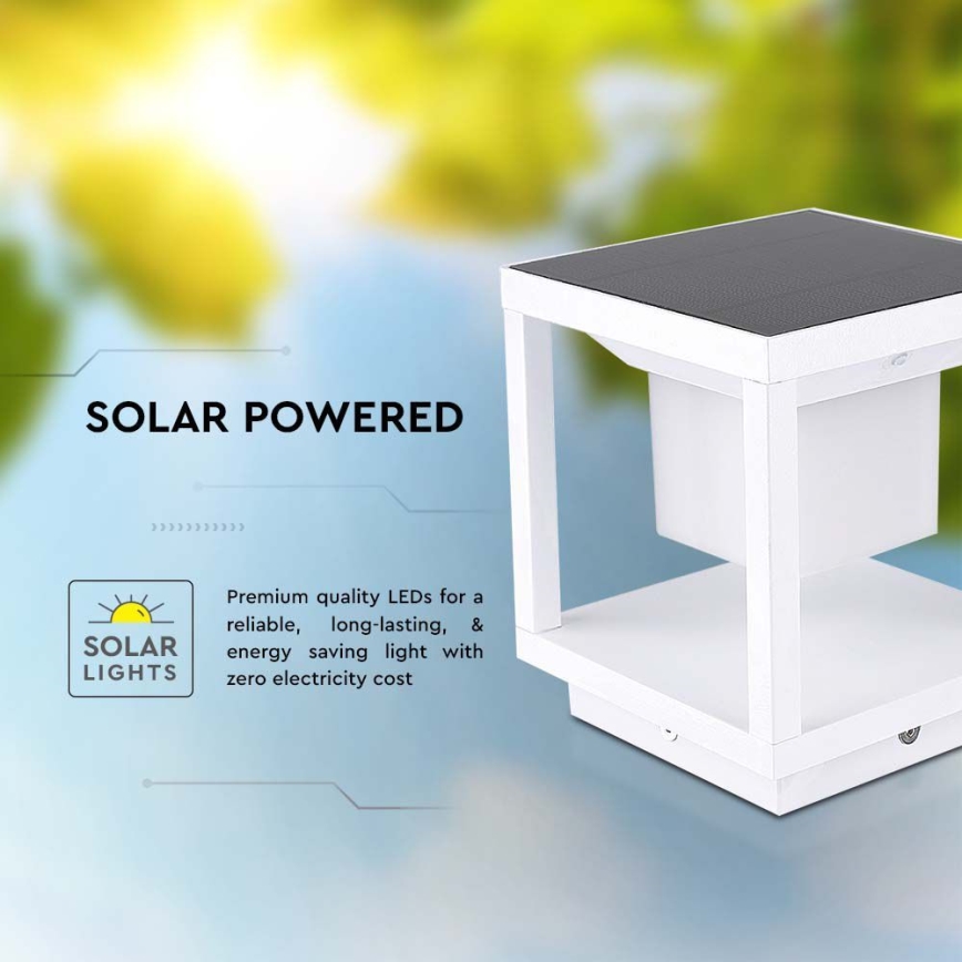 LED Lampa solarna z czujnikiem LED/2W/5,5V 3000K IP65 2600 mAh biały