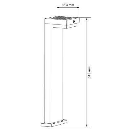 Lampa solarna LED z czujnikiem MALI LED/4,5W/3,7V 2000 mAh IP44 czarna