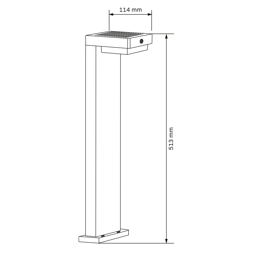 Lampa solarna LED z czujnikiem MALI LED/4,5W/3,7V 2000 mAh IP44 czarna
