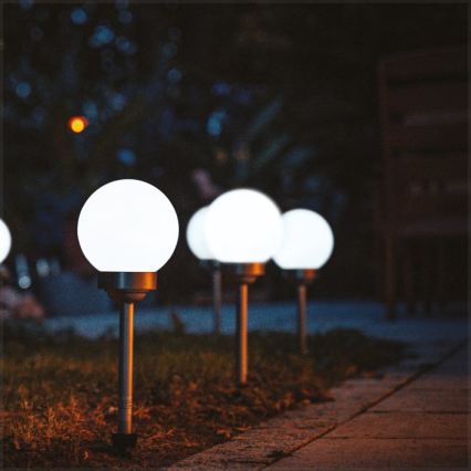 LED Lampa solarna z czujnikiem SPHERE LED/1,2V 4000K IP44 200 mAh średnica 20 cm