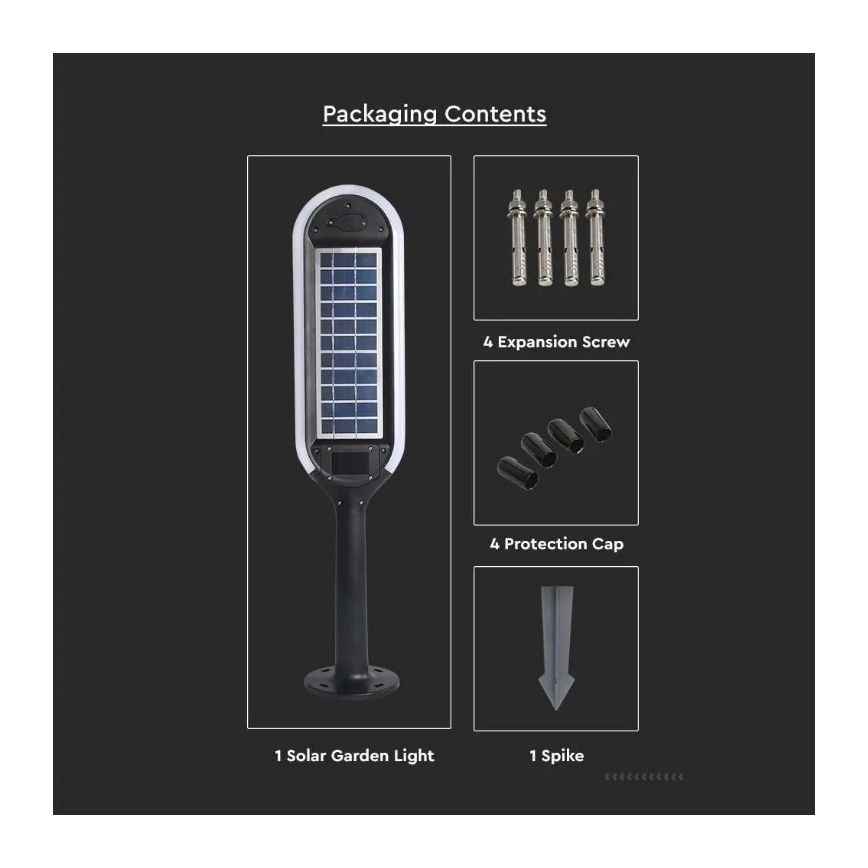 LED Lampa solarna z czujnikiema BOLLARD LED/5W/5,5V IP65 4000K