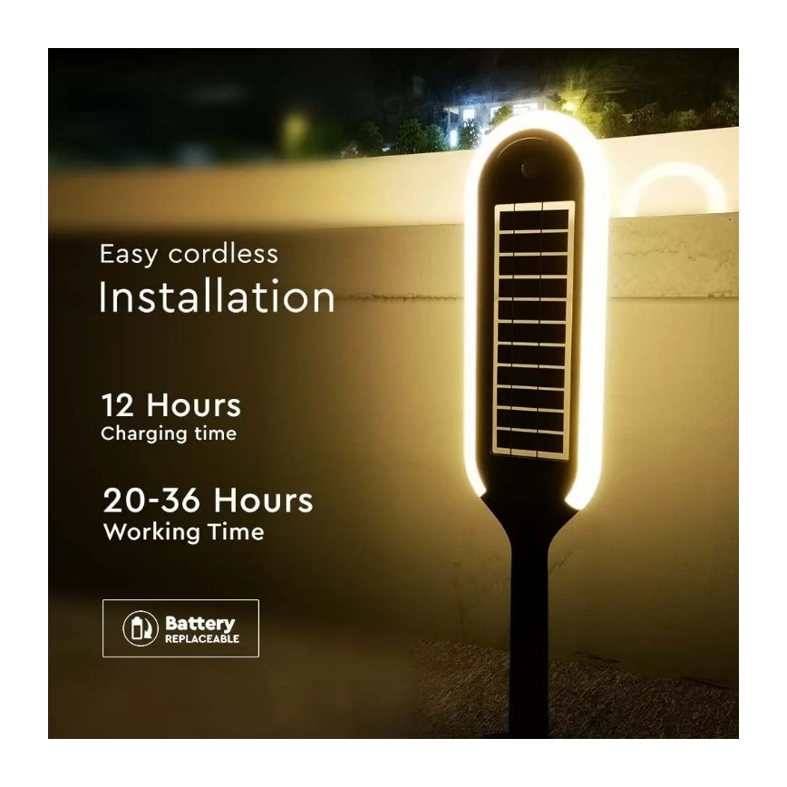 LED Lampa solarna z czujnikiema BOLLARD LED/5W/5,5V IP65 4000K