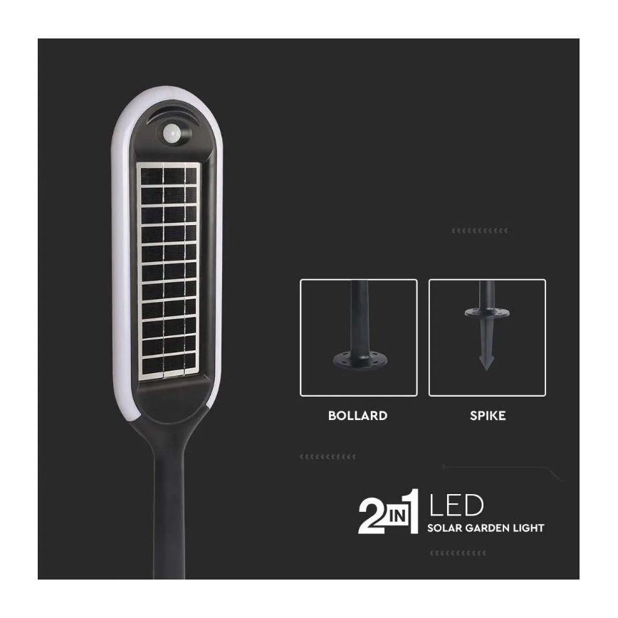 LED Lampa solarna z czujnikiema BOLLARD LED/5W/5,5V IP65 4000K